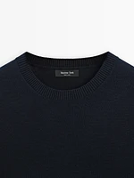 Cotton blend knit sweater