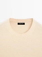 Cotton blend knit sweater