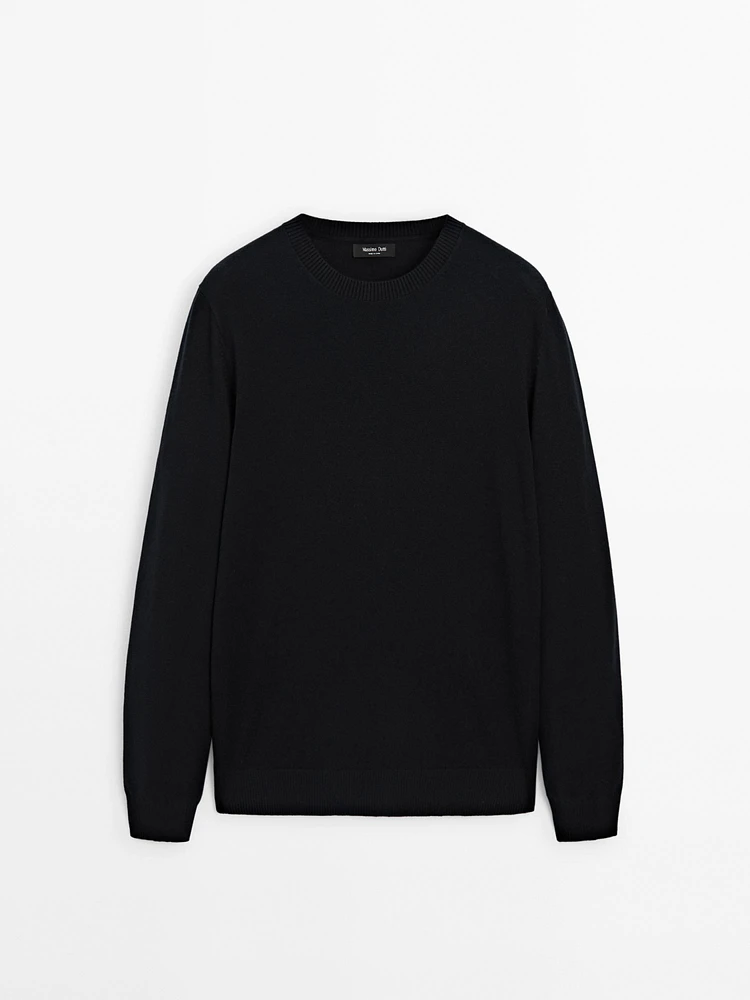 Cotton blend knit sweater