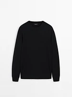 Cotton blend knit sweater