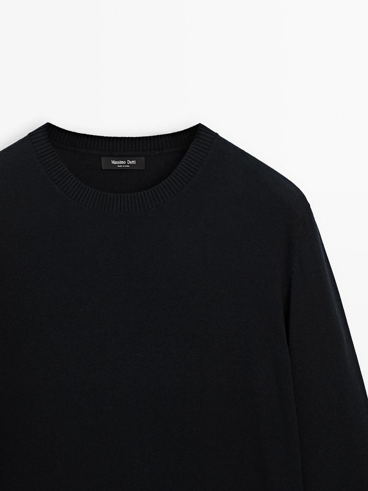 Cotton blend knit sweater