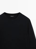 Cotton blend knit sweater