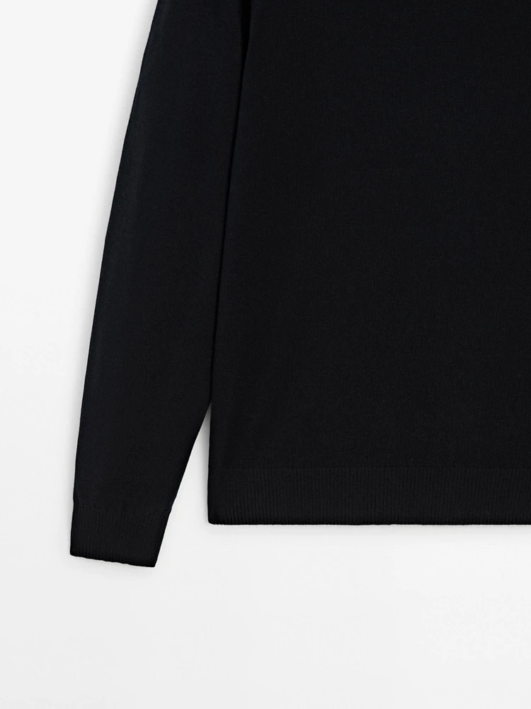 Cotton blend knit sweater