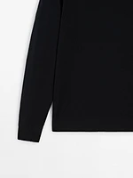 Cotton blend knit sweater