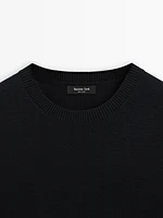Cotton blend knit sweater