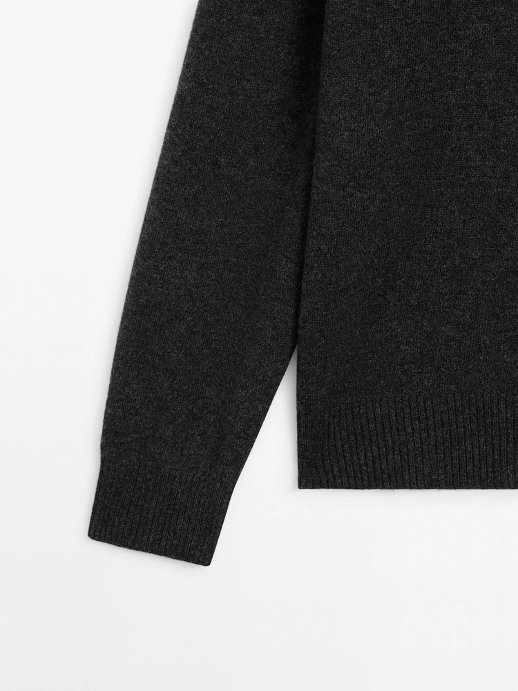 100% wool knit polo sweater