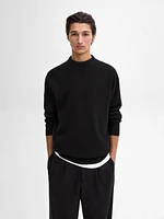 Mock turtleneck knit sweater