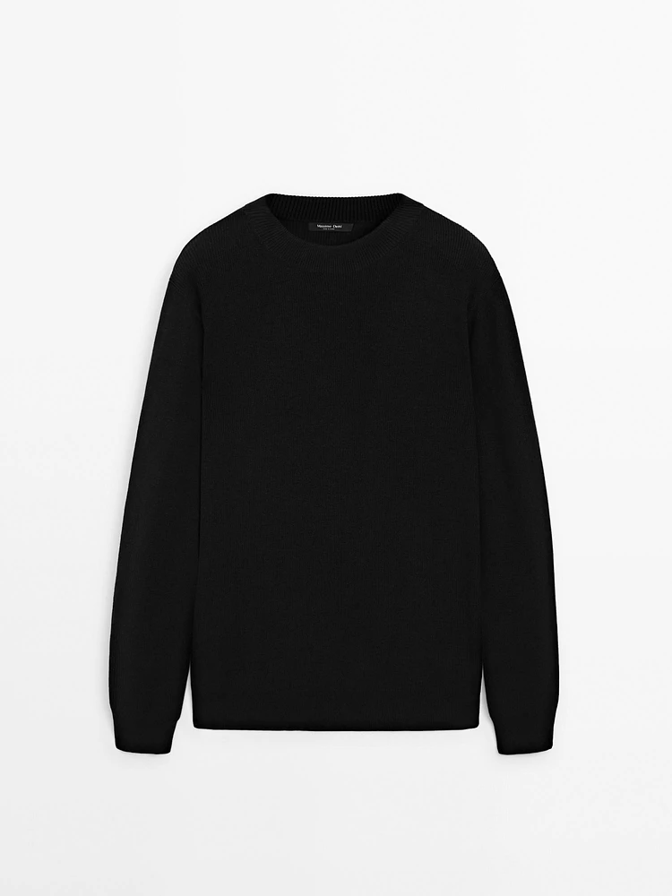 Mock turtleneck knit sweater