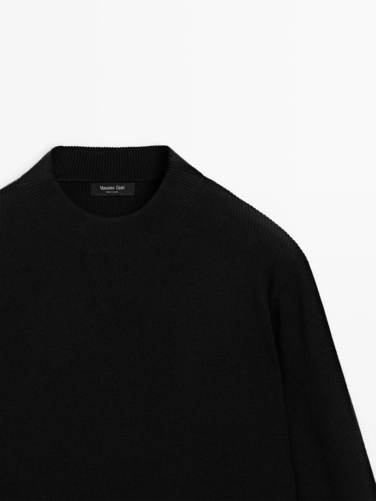 Mock turtleneck knit sweater