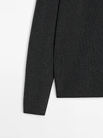 Pull en maille côtelée à col polo