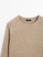 Wool blend knit sweater