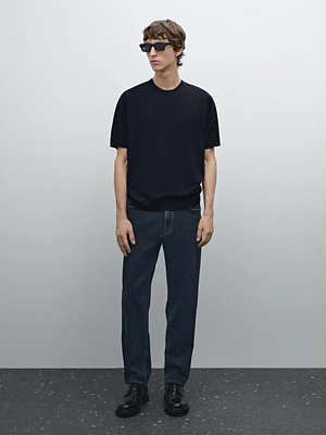 T-shirt en maille 100 % laine mérinos