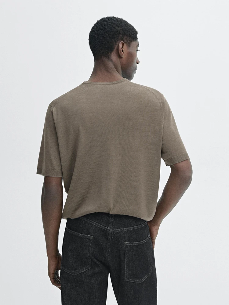 100% merino wool knit T-shirt