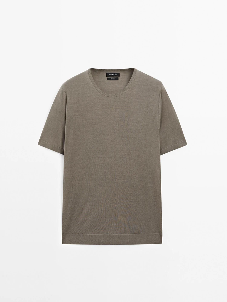 100% merino wool knit T-shirt