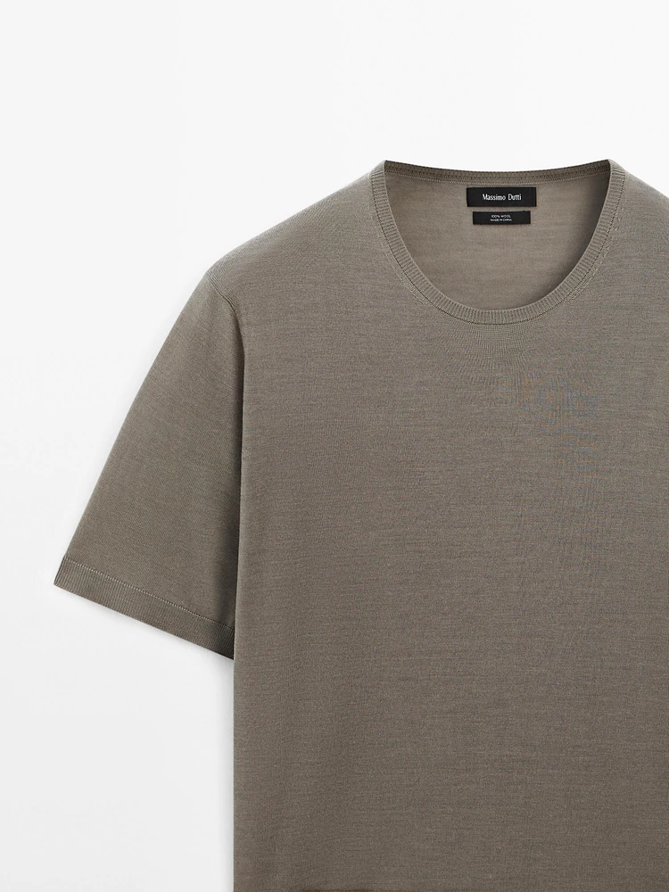 100% merino wool knit T-shirt