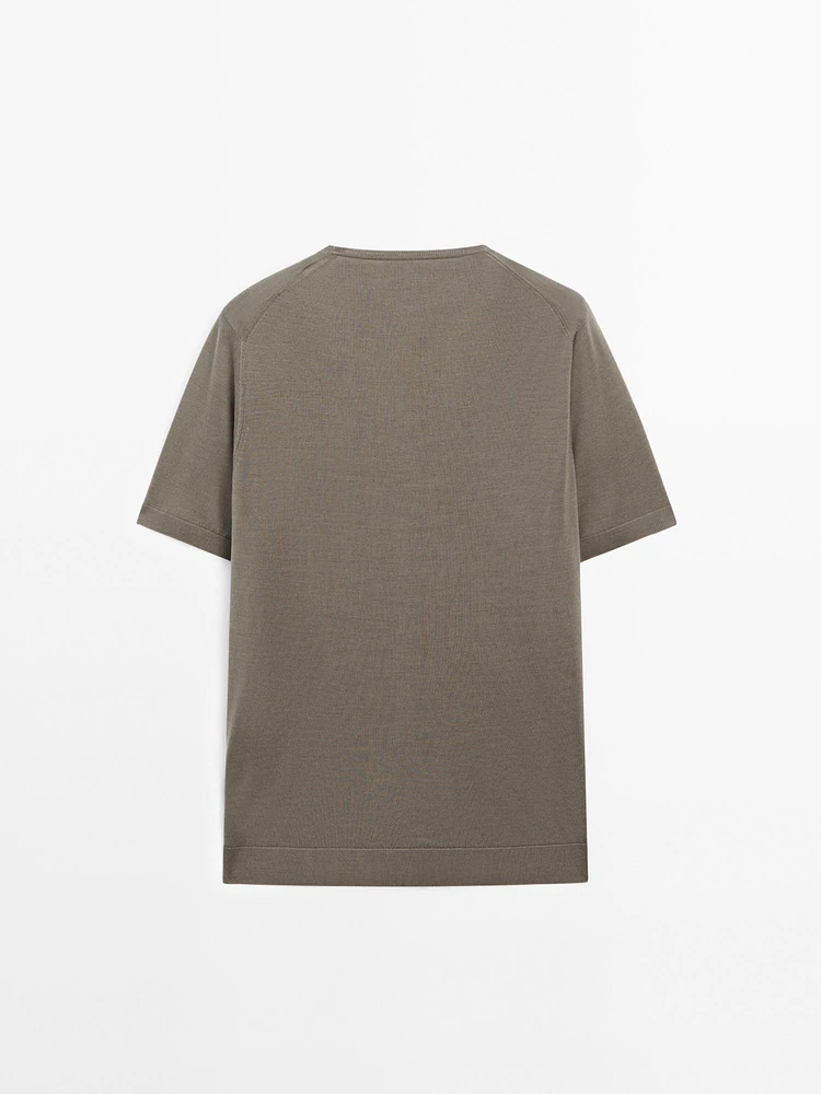 100% merino wool knit T-shirt