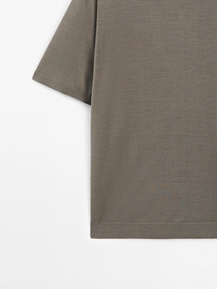 100% merino wool knit T-shirt