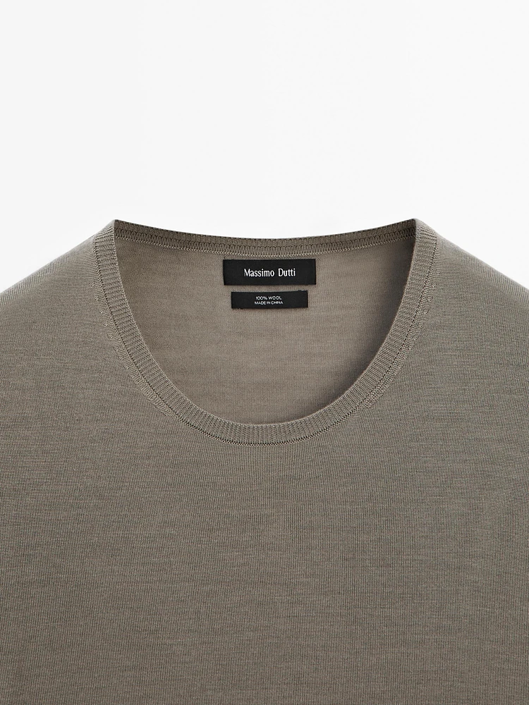 100% merino wool knit T-shirt