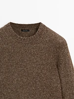 Merino wool blend knit sweater