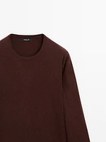 Wool blend knit sweater