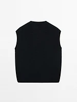 100% cotton knitted waistcoat