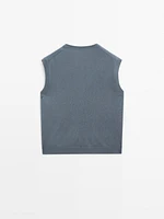 Cotton blend knit vest