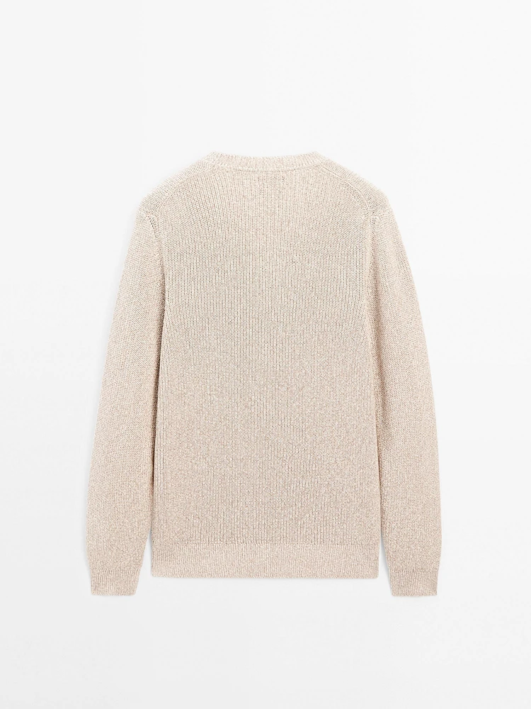 100% cotton ribbed knit sweater