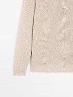 100% cotton ribbed knit sweater