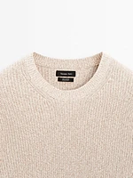 100% cotton ribbed knit sweater