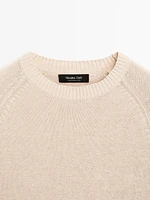 Linen blend crew neck sweater