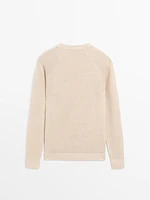 Linen blend crew neck sweater