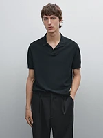 100% cotton knit polo collar sweater