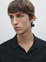 100% cotton knit polo collar sweater