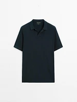 100% cotton knit polo collar sweater