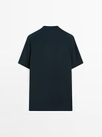 100% cotton knit polo collar sweater