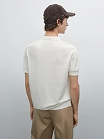 100% cotton knit polo collar sweater