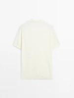 100% cotton knit polo collar sweater