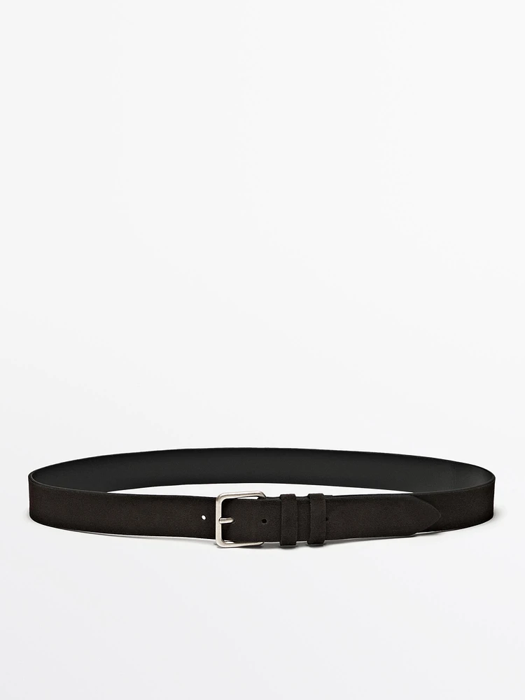 Split suede leather belt