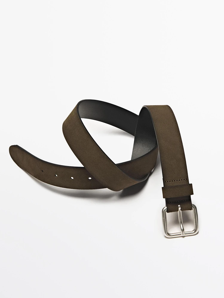 Shaded split suede belt