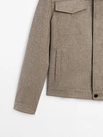 Wool blend jacket with pockets