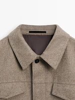 Wool blend jacket with pockets