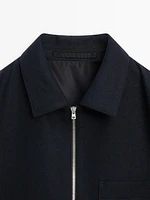 Wool-blend zip-up jacket