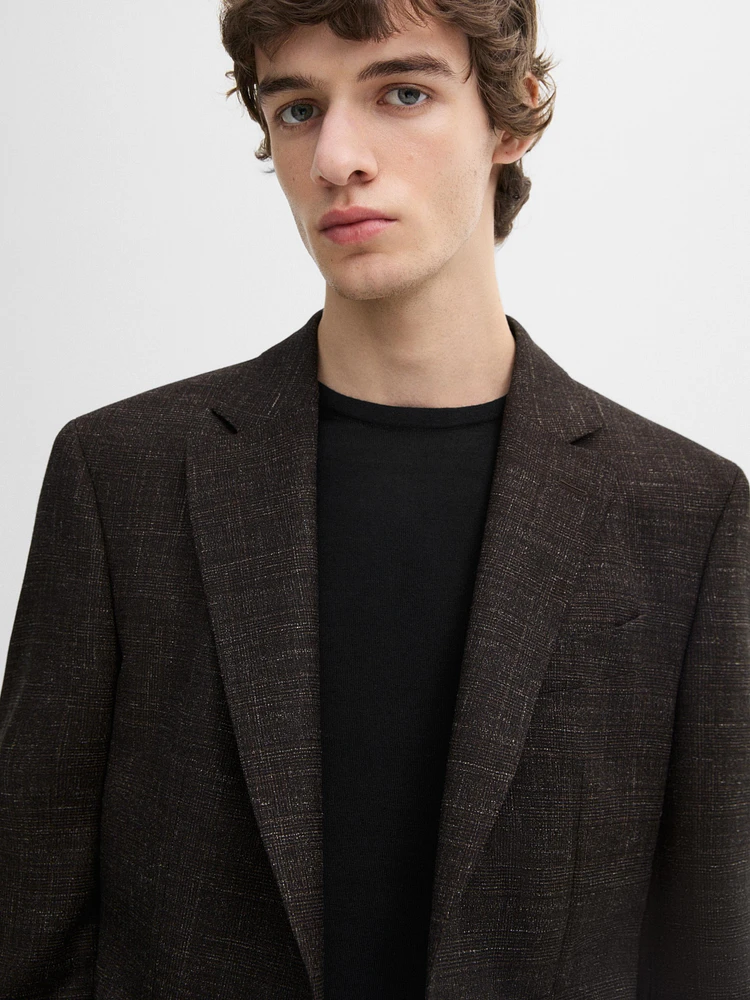 Wool blend smart blazer