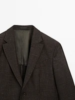 Wool blend smart blazer