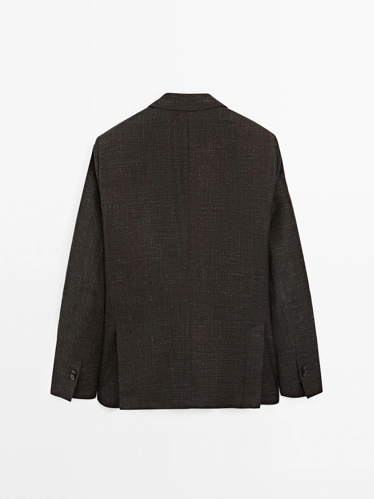 Wool blend smart blazer