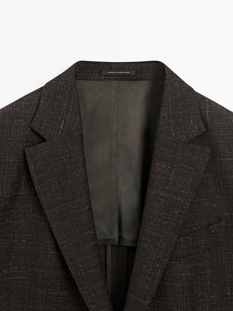 Wool blend smart blazer