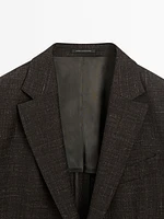 Wool blend smart blazer