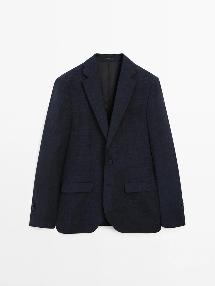 Blazer habillé en laine mélangée