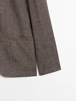 Textured linen blend blazer