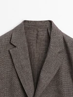 Textured linen blend blazer